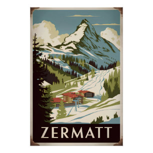 Poster Zermatt vintage