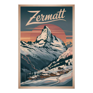 Poster Zermatt vintage
