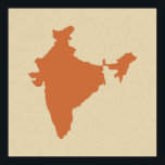 Poster Zest Spice Moods Inde<br><div class="desc">Plan de l'Inde dans la palette de couleurs Spice Moods d'Emporio Moffa.</div>