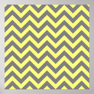 Poster Zigzag jaune et gris