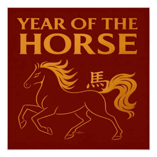 Poster Zodiac Chinese New Year 2026 Horse (Devant)