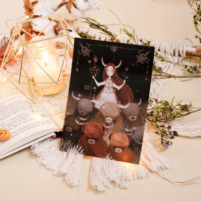 Poster Zodiac Taurus par Alexandra Dikaia (The inner Taurus feels the warmth of the Earth with his soul. )