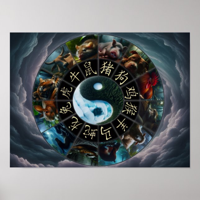 Poster zodiaque animal (Devant)
