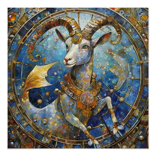 Poster Zodiaque - Capricorne la Chèvre de mer (Devant)