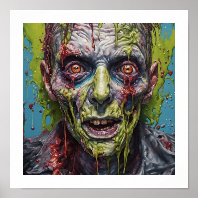 Poster Zombie Mugshot Halloween (Devant)
