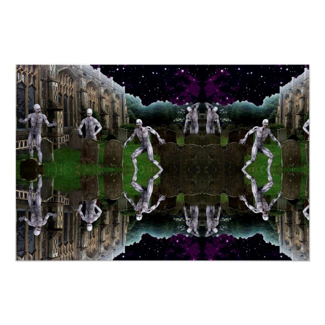 Poster Zombies du cimetière bizarre (Devant)