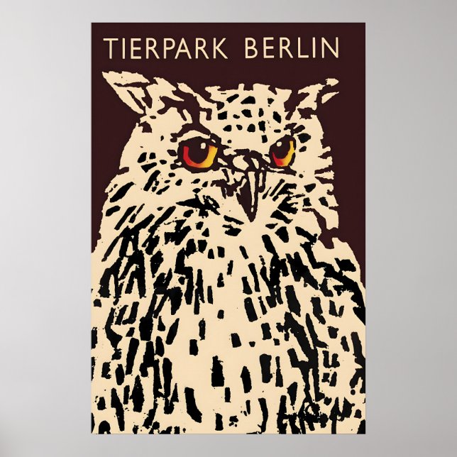 Poster Zoo Berlin (owl) Tiergarten (Devant)