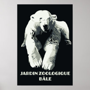 Poster Zoo vintage et ours polaire Bâle