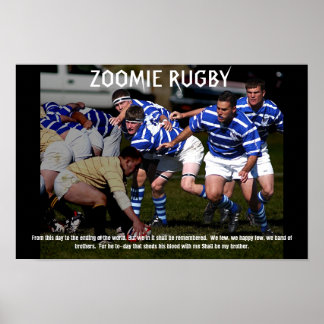POSTER ZOOMIE RUGBY