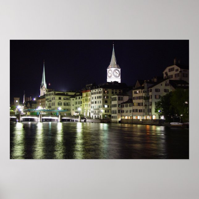 Poster Zurich, Switzerland Limmat River - Print (Devant)