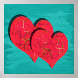 Poster Zwei Herzen