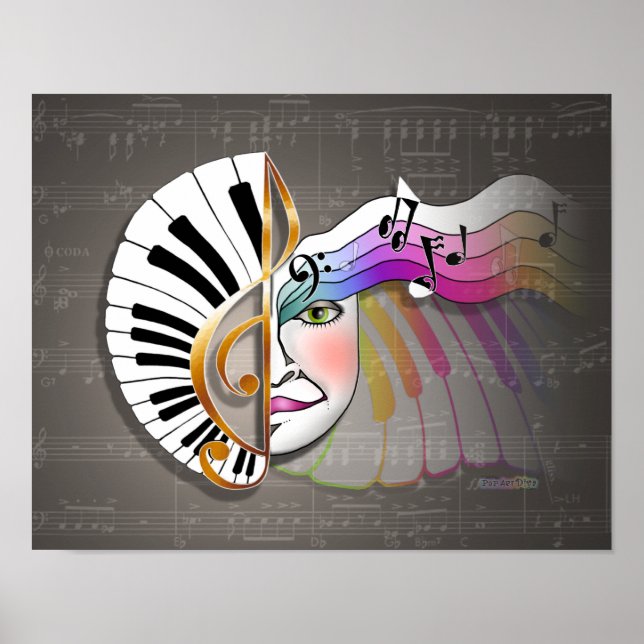 Posters & Art : Masque de musique (Devant)