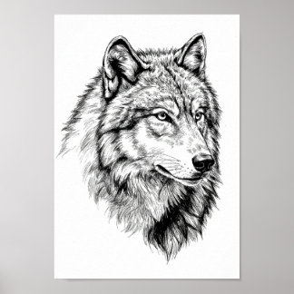 Posters Black and White Animal Portrait
