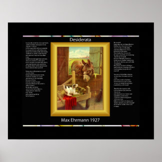 Posters d'ânes et de chiens DESIDERATA