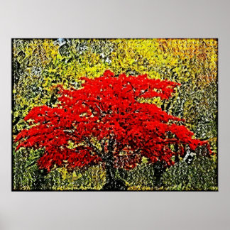 Posters d'art de peinture rouge d'automne