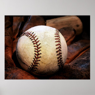 Posters de baseball - Gant de baseball & Ball