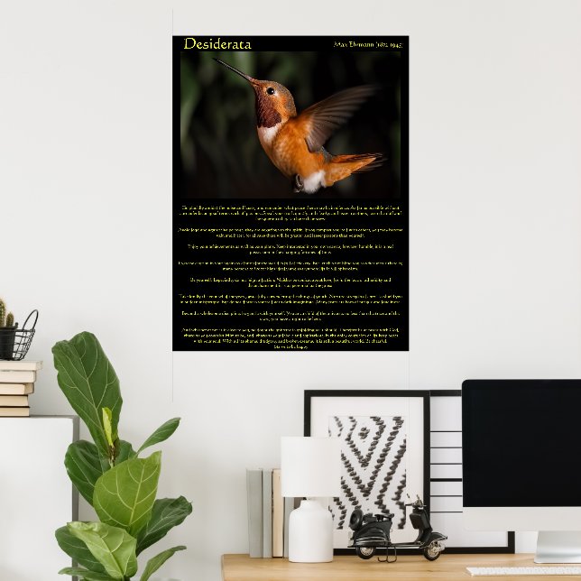 Posters de Desiderata Hummingbird 2 (Bureau à domicile)