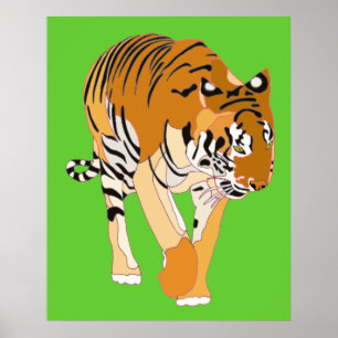 Posters de peinture numérique Tiger Walking