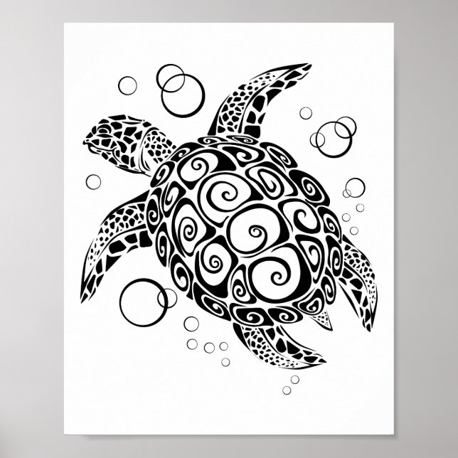 Posters de tortues, Sauvez les tortues, tortue de  (Devant)