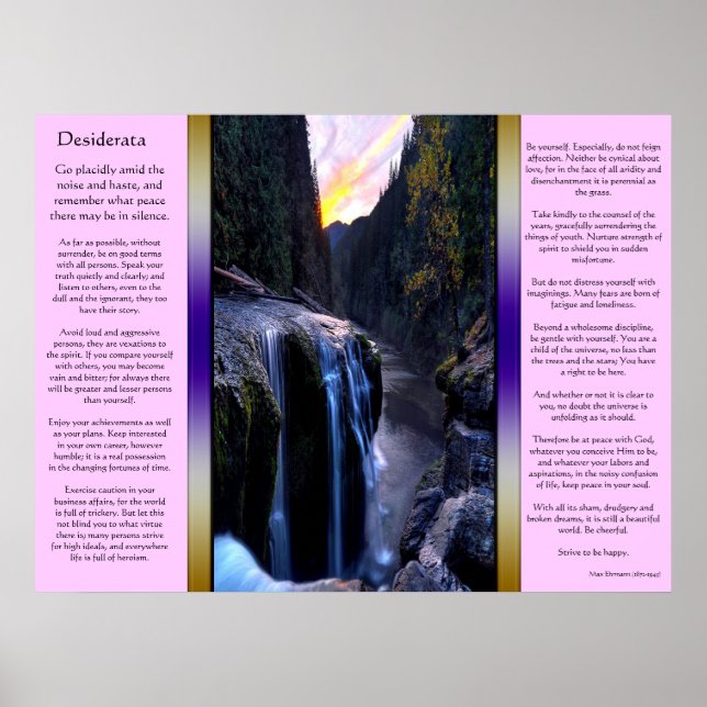 Posters Desiderata Petites chutes d'eau (Devant)