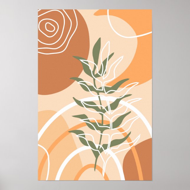 Posters minimalistes en terre cuite Boho (Devant)