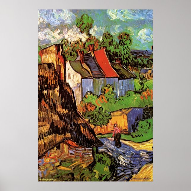 Posters Van Gogh - "Maisons à Auvers" 1890 - Art (Devant)