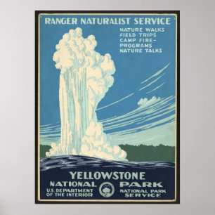 Posters vintage, Parc national de Yellowstone Geys