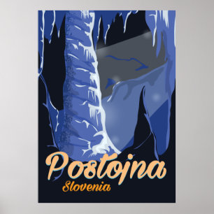 Postojna Slovénie affiche de voyage vintage