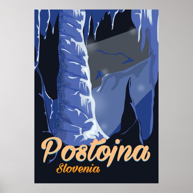 Postojna Slovénie affiche de voyage vintage (Devant)