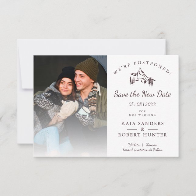 Postponed Wedding Couple Photo Mountain Landscape (Devant)