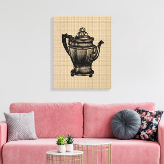 Pot à café vintage sur toile