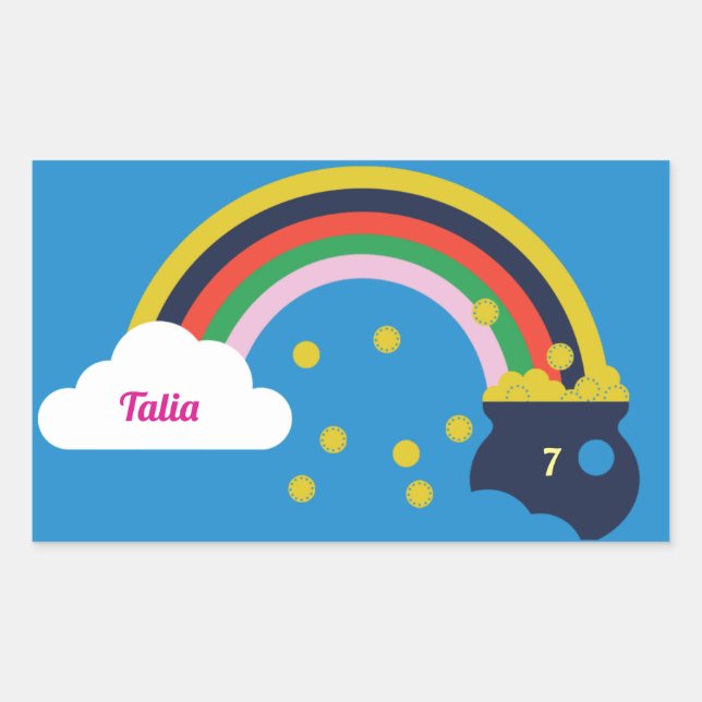 pot arc-en-ciel d'or autocollant (Devant)