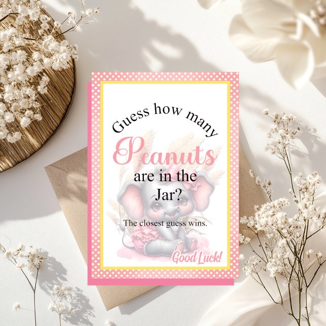 Pot de bonbons jeu pour Baby Shower Eléphant Rose  (Créateur téléchargé)