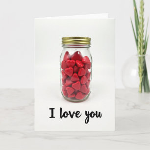 Pot de coeurs 'Je t'aime' carte