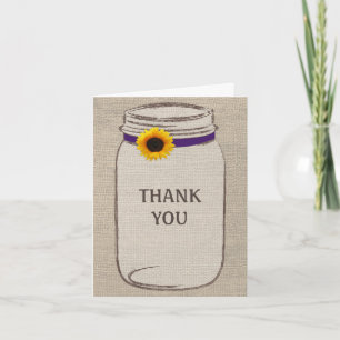 Pot de fleurs en grès & Toile de jute Merci Violet