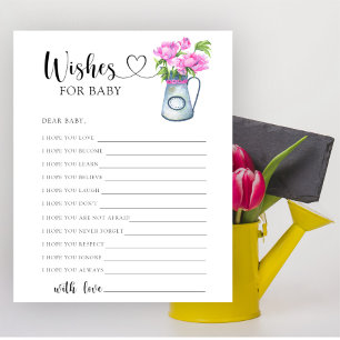 Pot de fleurs - Jeu de fête vœux pour bébé