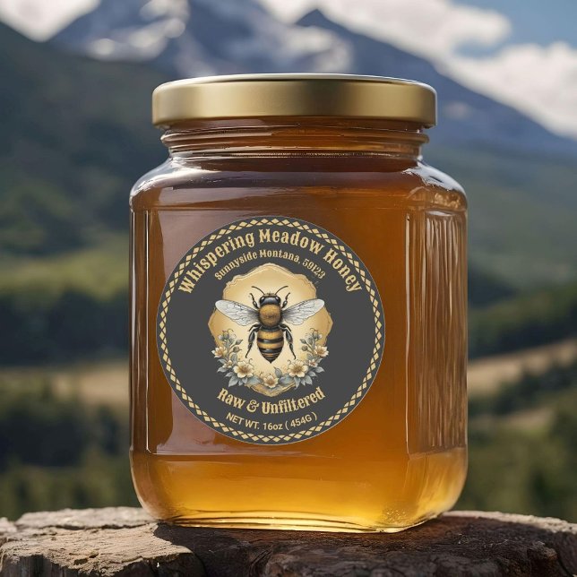 Pot de miel étiquette personnalisée (Créateur téléchargé)