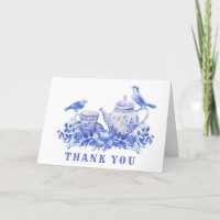 Pot de thé bleu et blanc avec oiseaux | MERCI