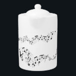 Pot de thé de notes musicales<br><div class="desc">Grand cadeau du rightside pour l'amant musical que vous connaissez ! Ce pot fin de thé de note musicale, continuera la musique couler pour votre mélomane !</div>