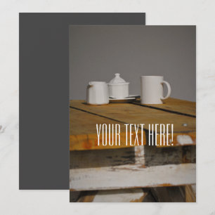 Pot de thé en bois rustique tasses de table Carte 