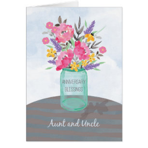 Pot de vase de jar anniversaire de tante et oncle