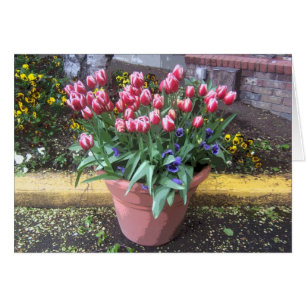 Pot en argile tulipe de printemps