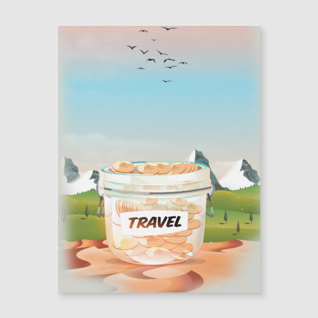 Pot en verre pour l'argent de voyage (Devant)