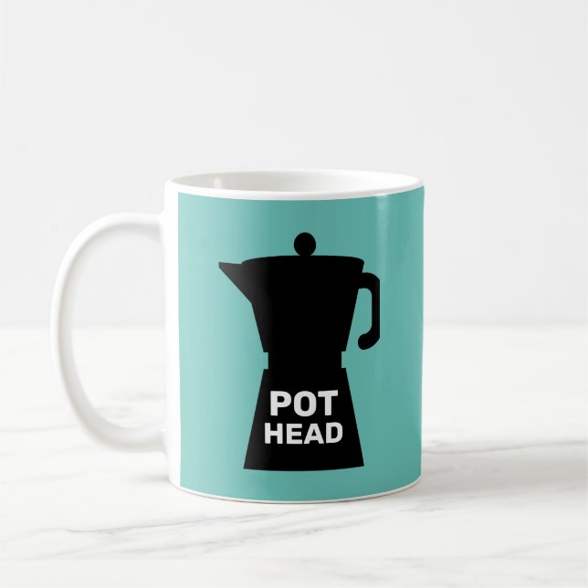POT HEAD FUNNY CAFÉ MUG (Gauche)