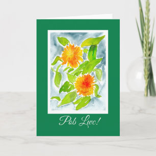 Pot Marigolds Bonne Carte de chance : Salutation g