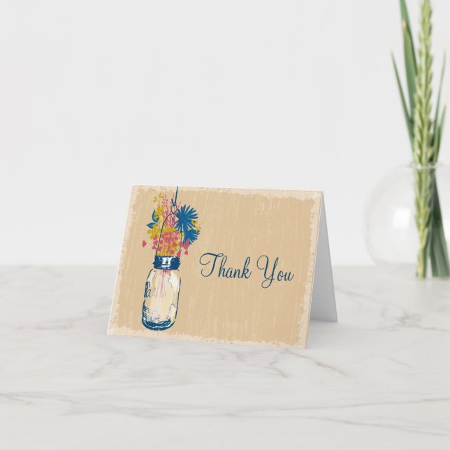 Pot Mason et Fleurs Sauvages Merci (Devant)