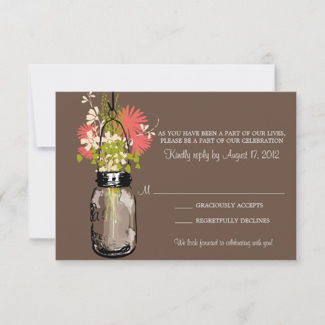 Pot Mason Jar et Fleurs des champs RSVP (Devant)