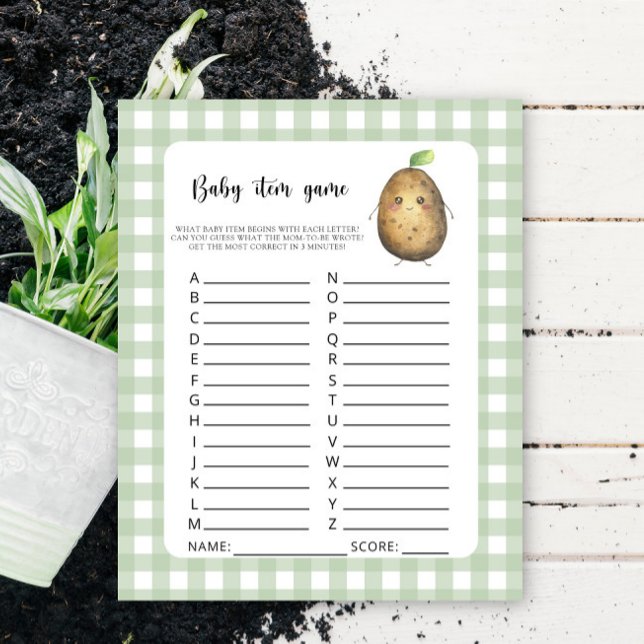 Potato Baby Item Jeu. Jeu baby shower (Créateur téléchargé)