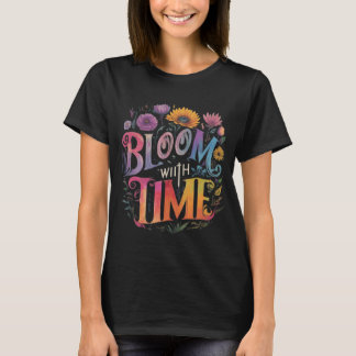 Potentiel de floraison : T-shirt noir pour femme
