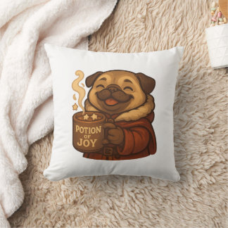 Potion de Joie Coussin Pug | Chien de Noël Cozy Mi